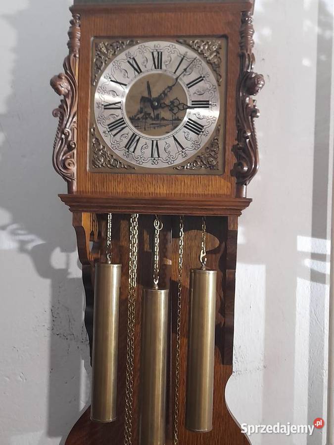 Wiszący zegar ścienny holenderski kwadransowy