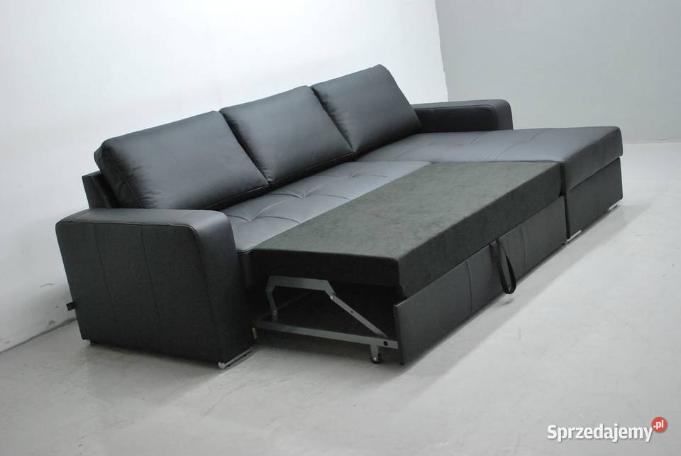 czarny SKÓRA NATURALNA NAROŻNIK Z FSPAN6605 skóra Poznań