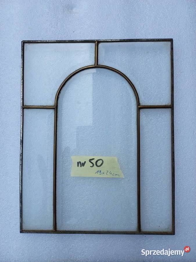 50 Witraż frontu starego zegara szafki szkło pomorskie