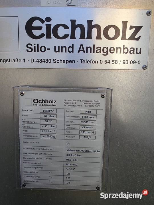 Silos silosy do mąki proszków cukier o Wrocław
