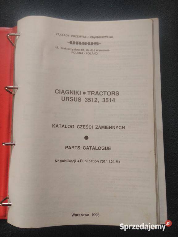 Katalog części do Ursus 35123514 1995 oryginał Lublin