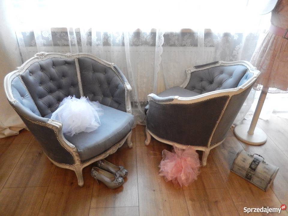 fotelantyk berżerapikowany ludwik renowacjiszary Lubin