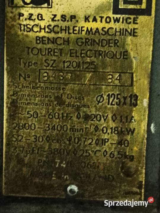 Stara szlifierka stolowa PRL w super stanie