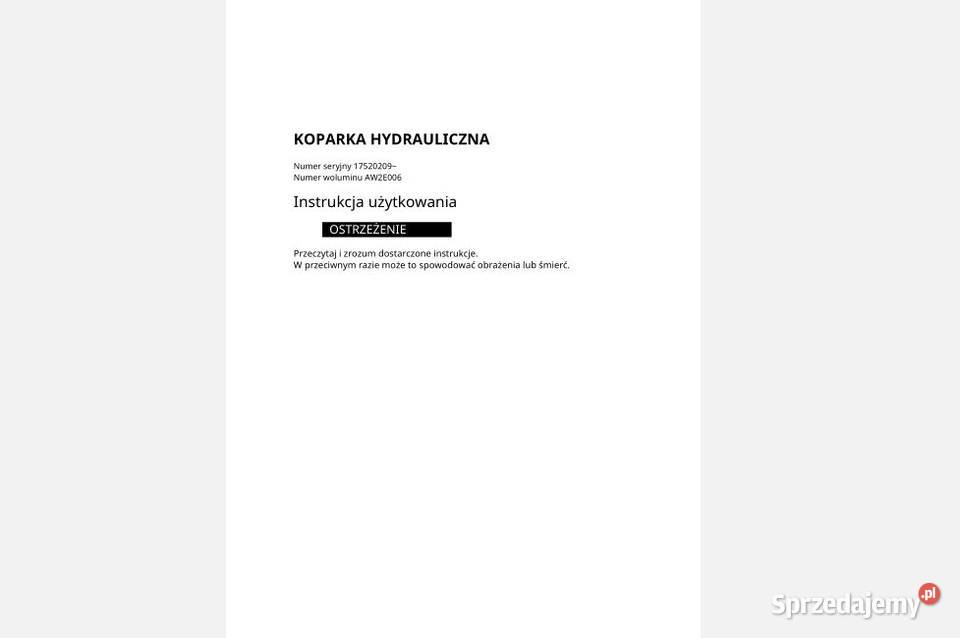 TAKEUCHI TB175W instrukcja obsługi dtr Kielce