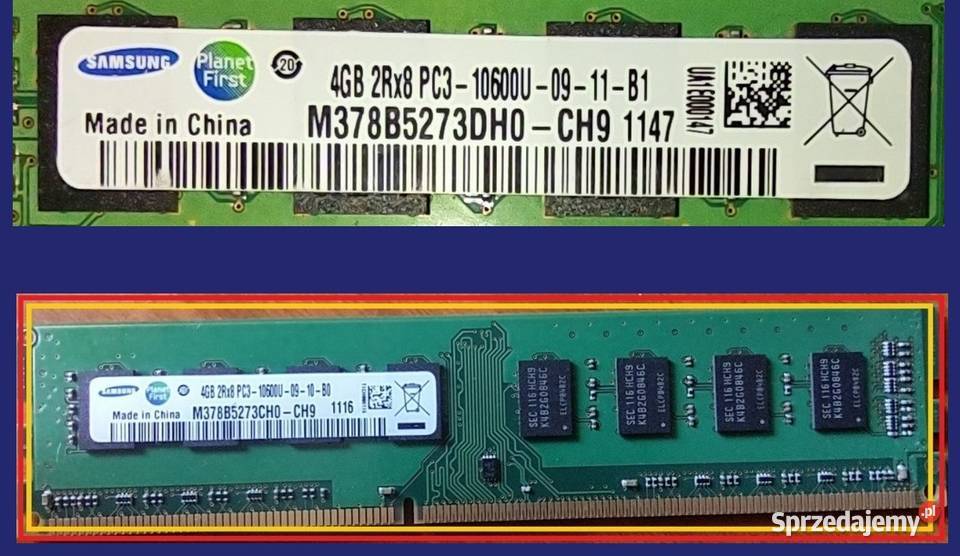 RAM SAMSUNG 4GB 2RX8 PC310600U M378B5273DH0CH9 Wola Rzędzińska