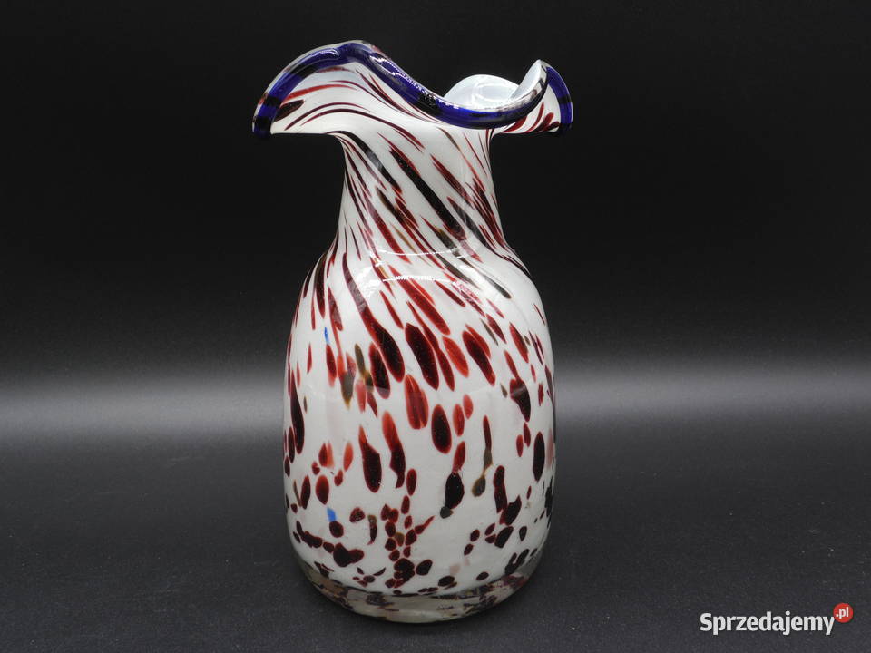 Wazon Szkło Artystyczne Styl Murano Czeski Brok