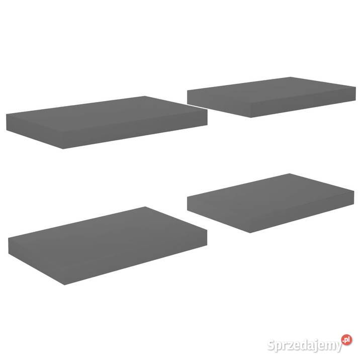 Półki ścienne 4 szare wysoki połysk 40x23x38 MDF Warszawa