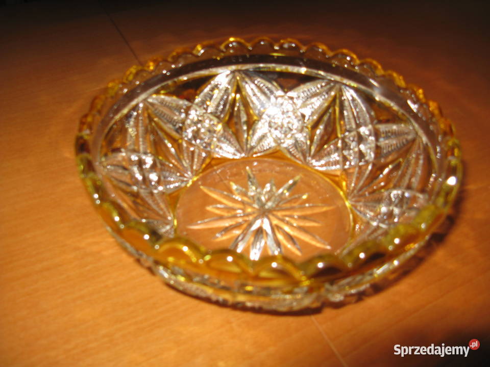 Kryształowa barwiona misa okres PRL Kraków