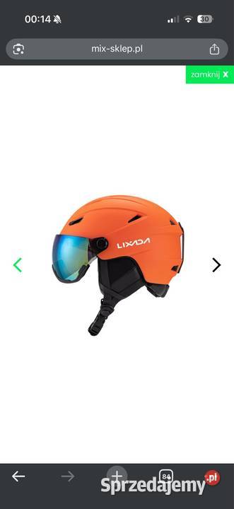 Kask narciarski LIXADA z szybą pomarańczowy Rudna sprzedam
