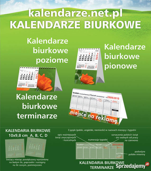 Kalendarze reklamowe ścienne biurkowe z reklamą Warszawa