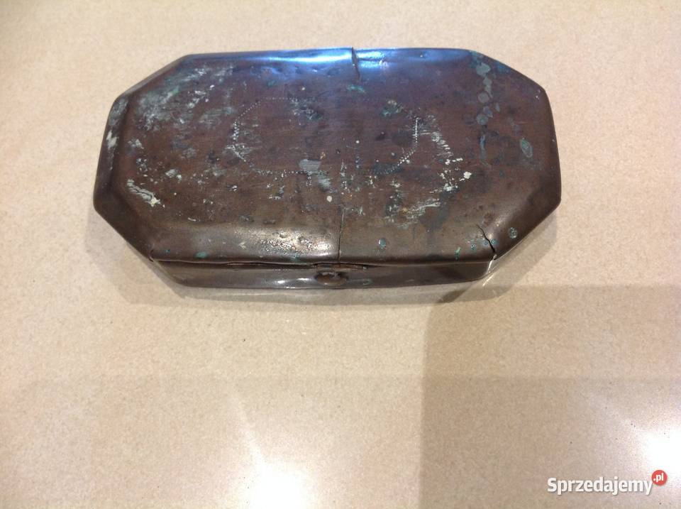 Stare Miedziane Pudełko Pojemnik