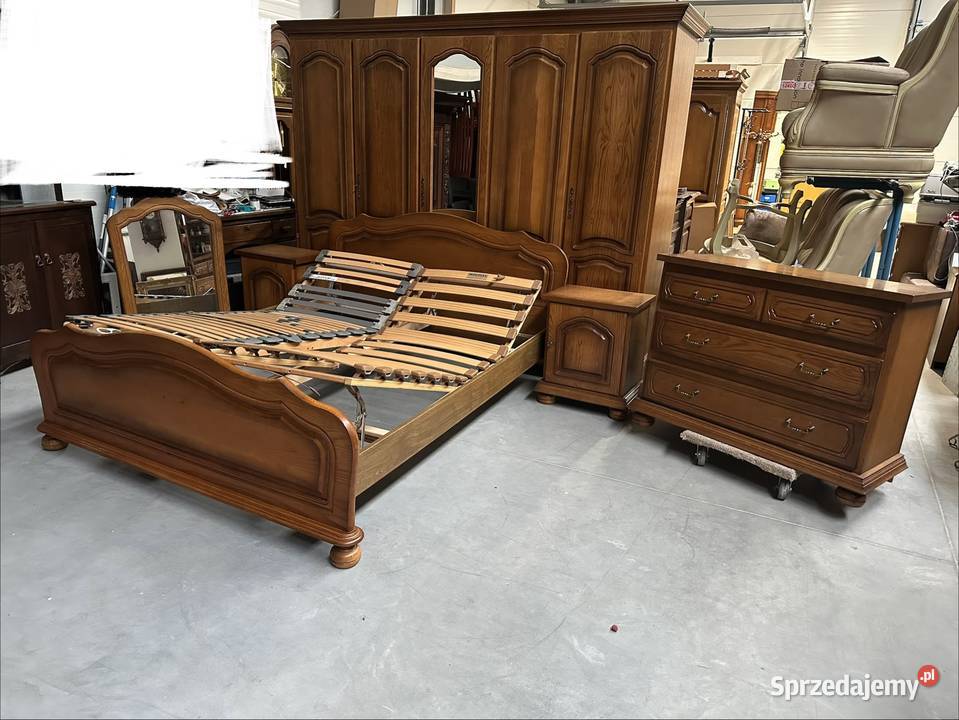 Dębowa sypialnia łóżko 160 szafki komoda szafa Sławoszewek