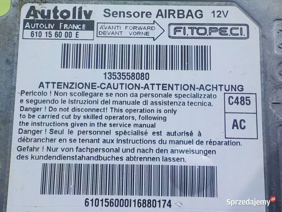 FIAT FIORINO 13 MJET 08r VAN modul sensor AIRBAG Suków sprzedam