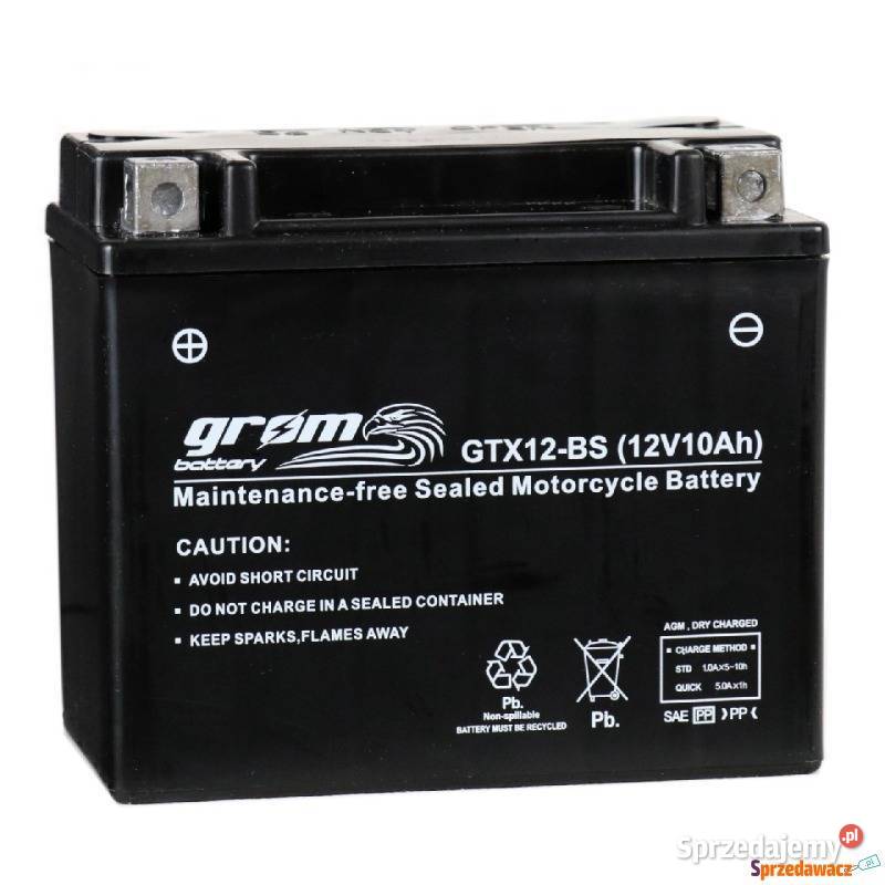 Akumulator motocyklowy Grom GTX12BS 12v 10Ah Łomża