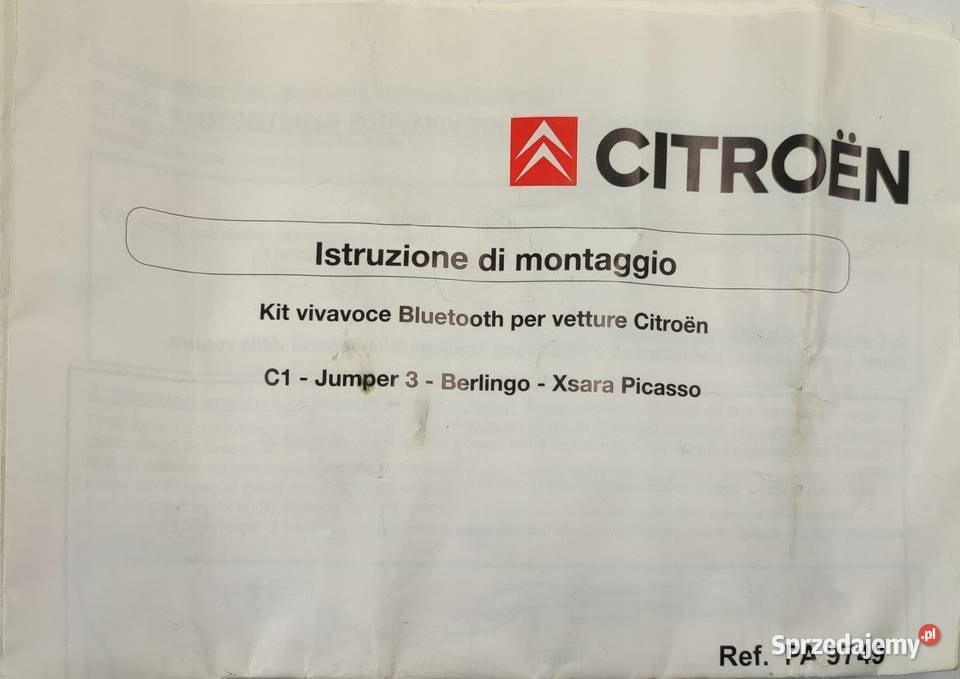 ZESTAW GŁOŚNOMÓWIĄCY CITROEN C1 JUMPER BERLINGO sprzedam