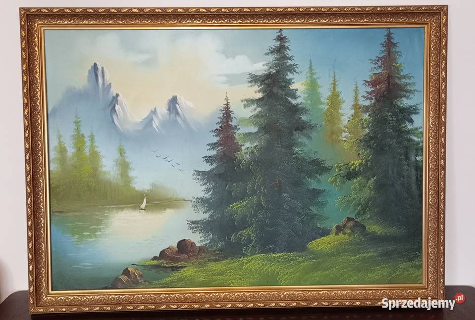 Obraz olejny na desce sygnowany Widok na górskie Katowice sprzedam