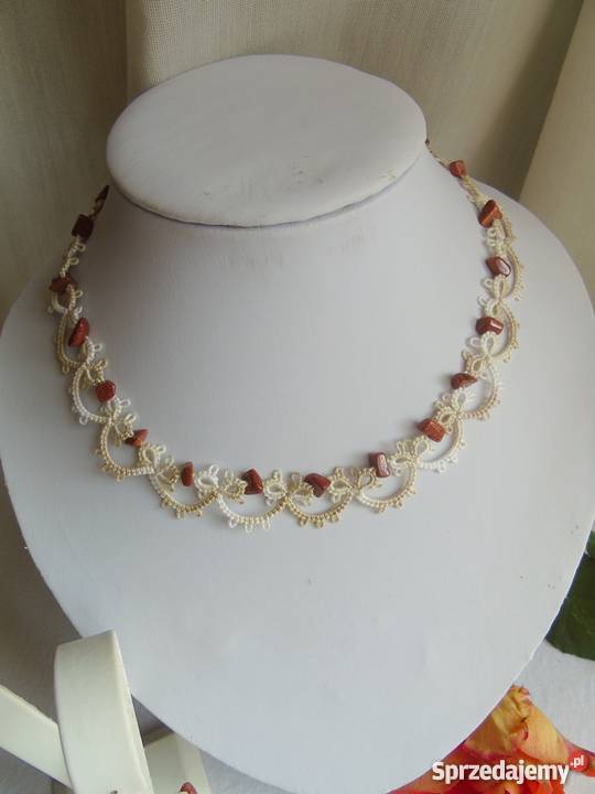 Biżuteria Frywolitkowa Wiśniowa