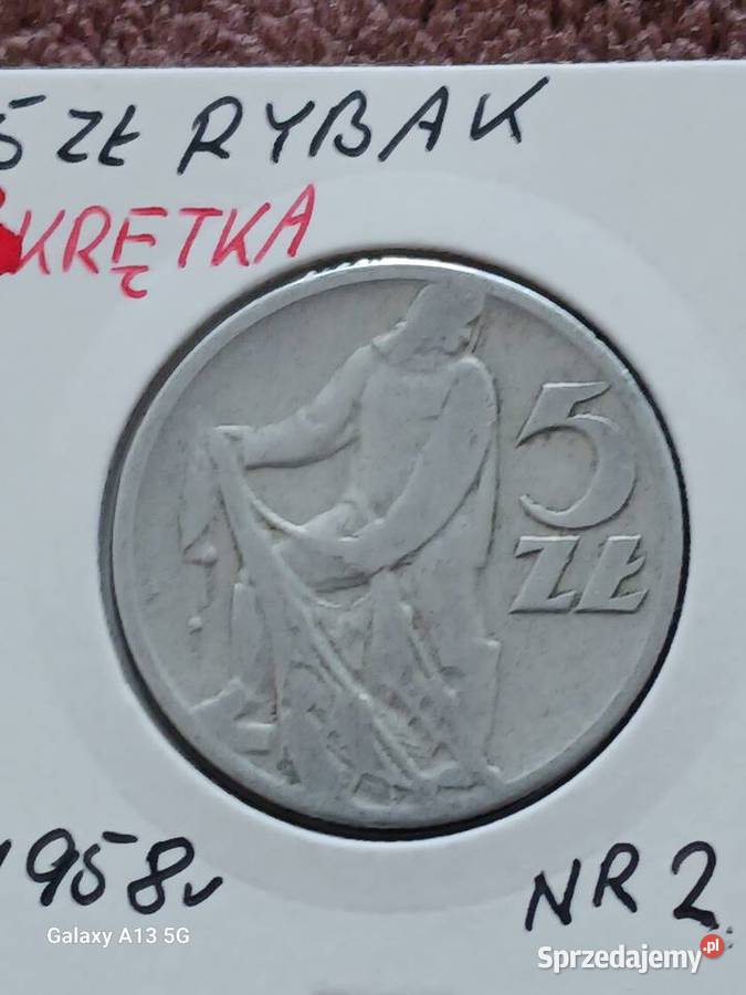 5 Złotych Rybak 1958 r Skrętka 2 Konin