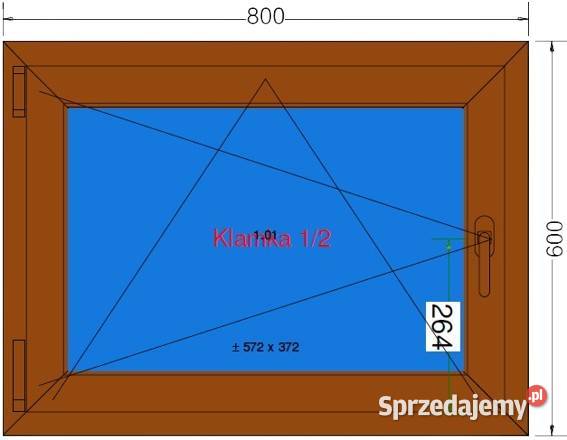 Okno Rozwierno Uchylne 800 x 600 Złoty Dąb Okna ścienne Borowa