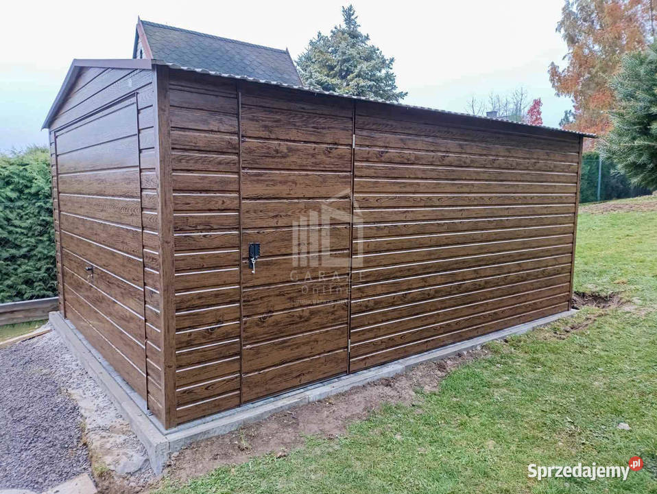 Garaż blaszany 4x6m Brama uchylna drzwi okno Toruń