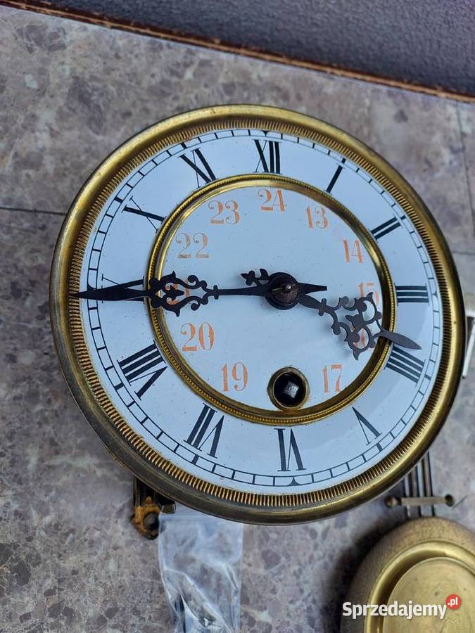 133 Zestaw mechanizm starego zegara ściennego Antyki pomorskie Tczew