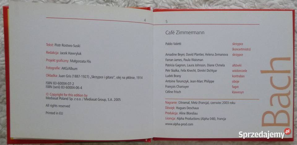 Płyta CD Cafe Zimmermann Johann Sebastian Bach Płyty i kasety