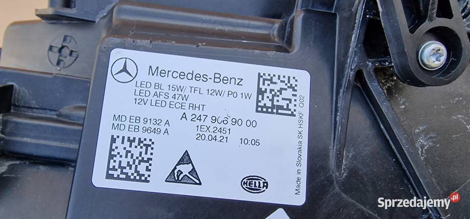 MERCEDES BKLASA W247 REFLEKTOR LAMPA FULL LED sprzedam