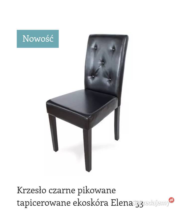 Krzesło z eko-skòry pikowane czarne Darmowy transport