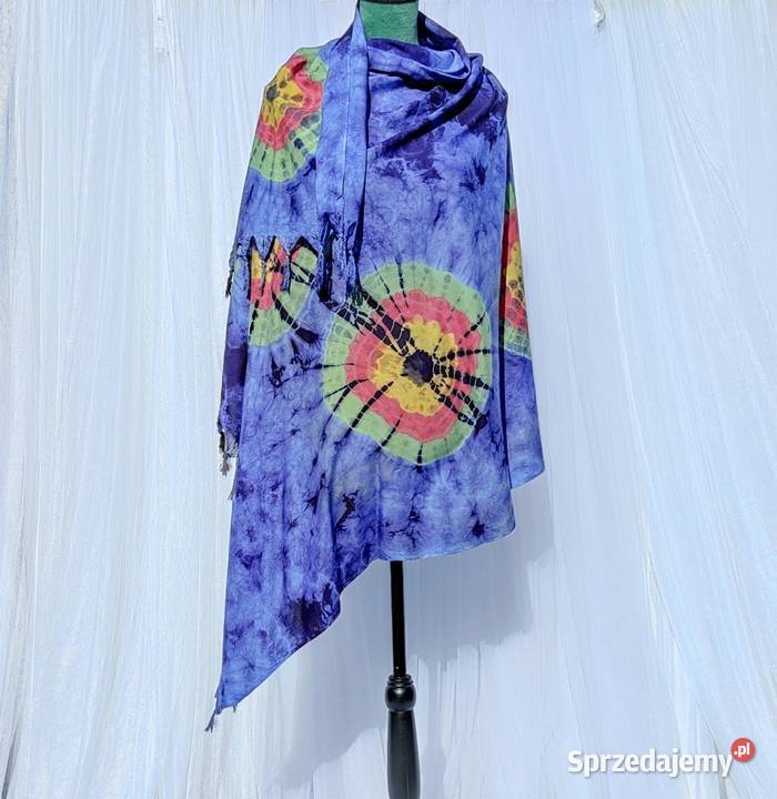 Duża chusta szal tie dye barwiona boho bohemian Szczecin