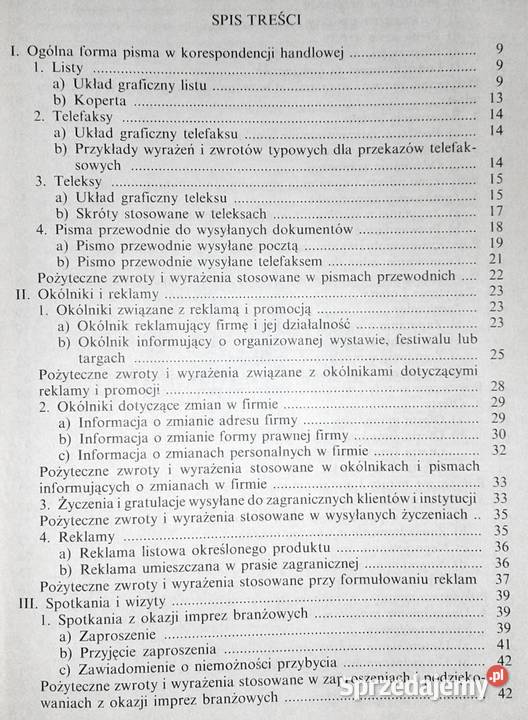 Le francais commercial Wzory francuskich listów