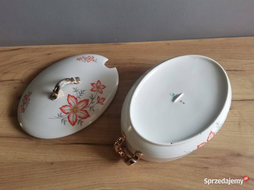 Stara przedwojenna unikatowa waza porcelana Art Porcelana i szkło