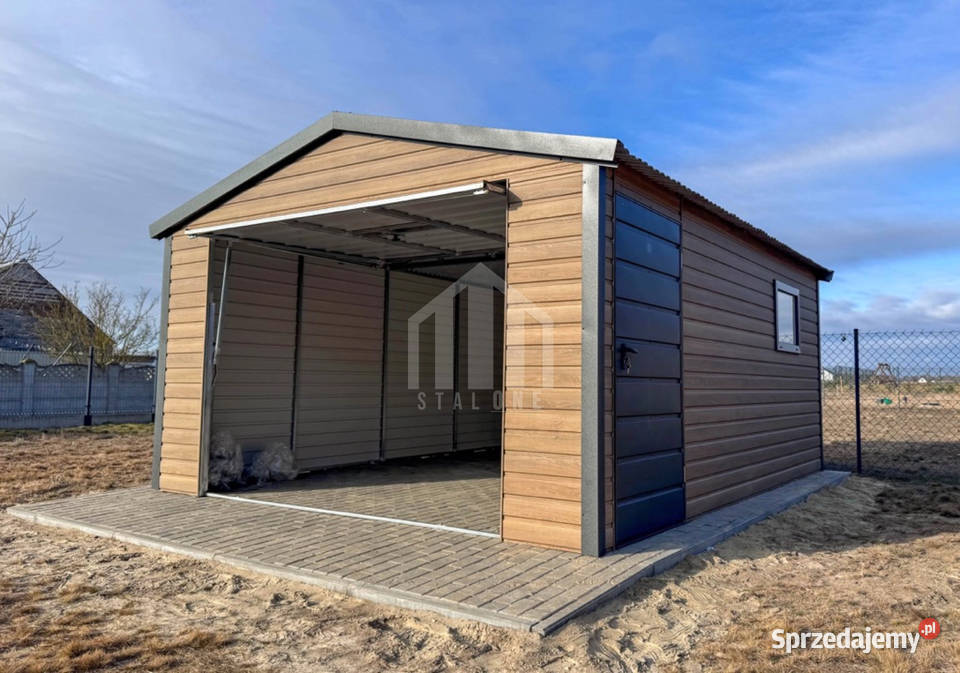 Garaż blaszany 4x4m brama uchylna drzwi okno Czersk sprzedam