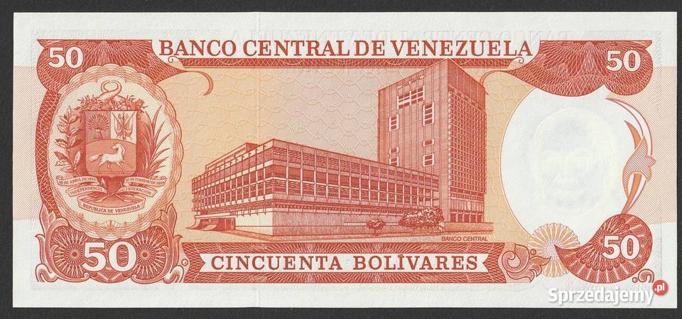 WENEZUELA 50 BOLIVARES 1988 UNC Łódź