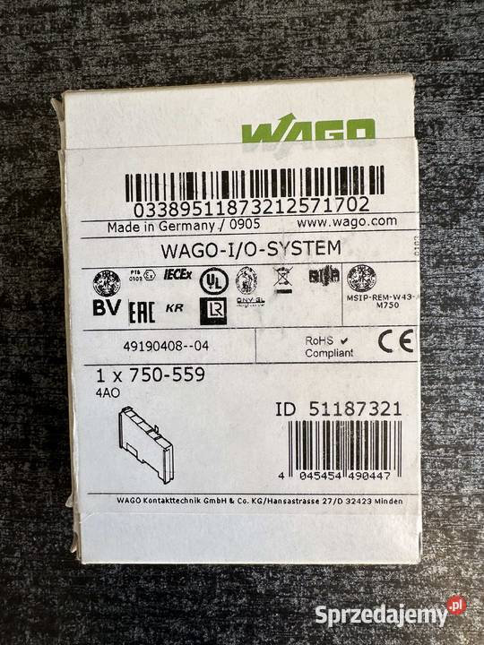 Moduł 4AO 010V 750559 Wago Łódź