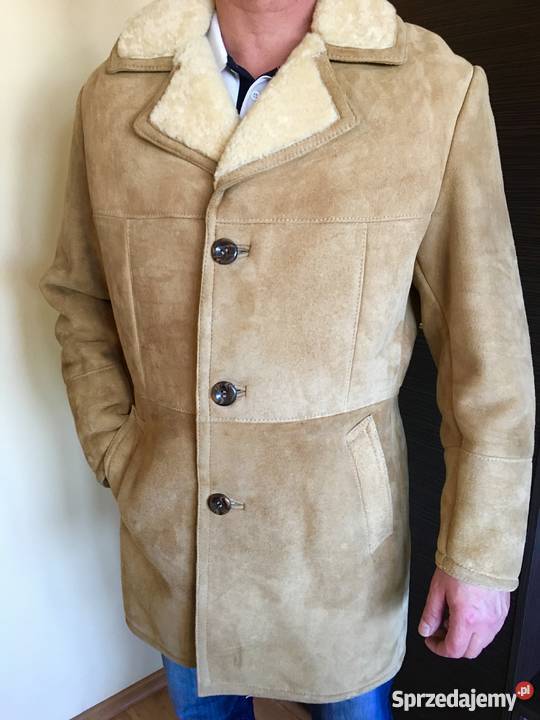 Kożuch męski stan idealny brązowy/beżowy Szczytno