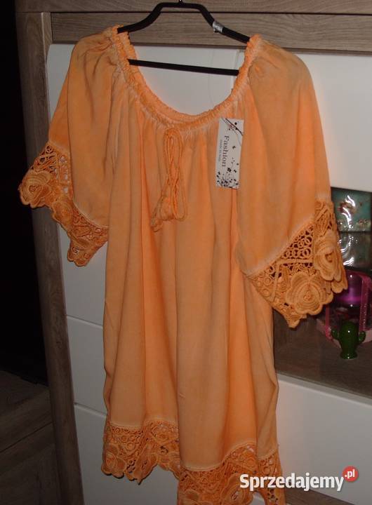 FASHION pomarańczowa hiszpanka hafty Nowa LXL Rawicz