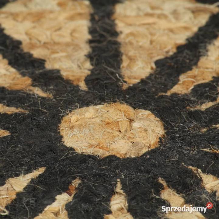 vidaXL Ręcznie wykonany dywanik juta czarny Warszawa