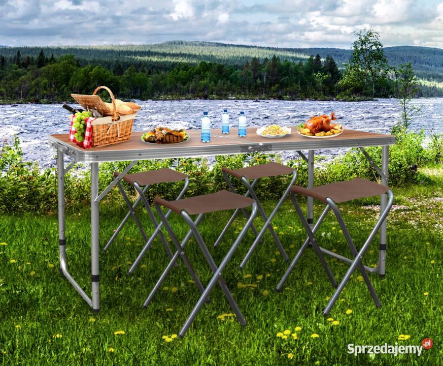 STOLIK TURYSTYCZNY SKŁADANY 4 KRZESŁA zestaw Choroszcz