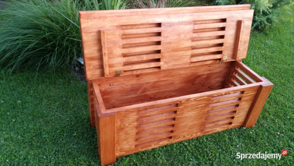 Skrzynia ze składanym odchylonym oparciem ławka 78cm Radków