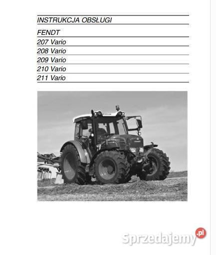 Fendt 207 208 209 210 211 Vario instrukcja