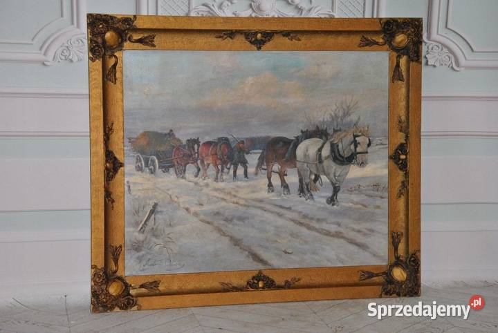 Antoni Piotrowski Zimowa Scena Rodzajowa Polski Dom i Ogród małopolskie Kraków