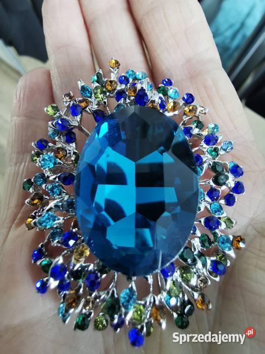 Broszka damska turkusowy kwiat Dla kobiet Kraków sprzedam