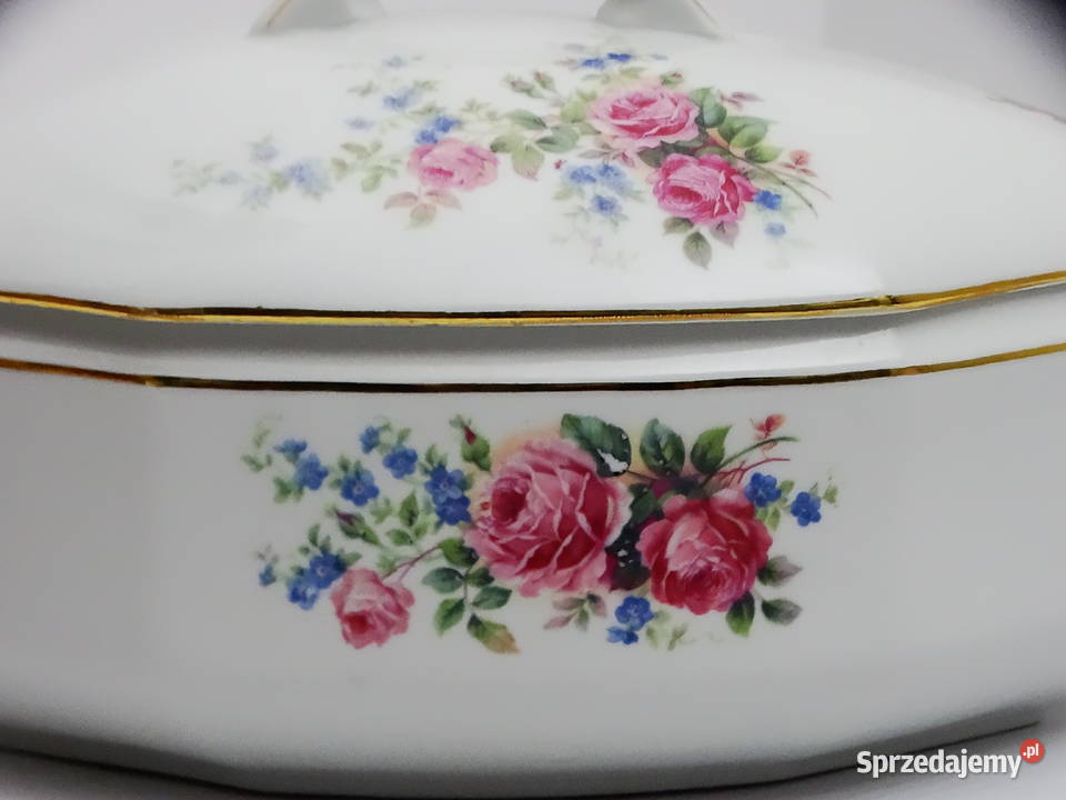 Porcelanowa waza z pokrywką 2 L styl retro z Biłgoraj sprzedam