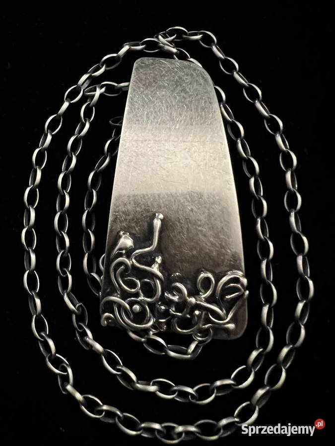 Srebrny autorski wisior z łańcuchem srebro 92t Wisiorki