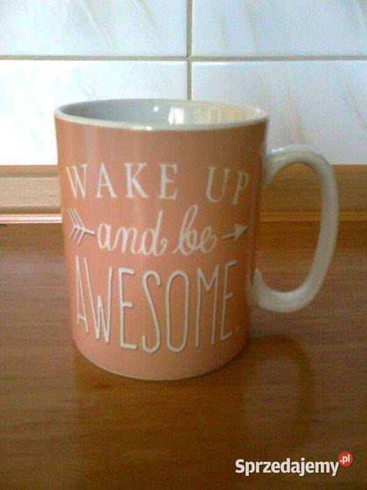 Kubek z napisem Wake up and be awesome wielokolorowy Grodzisk Mazowiecki