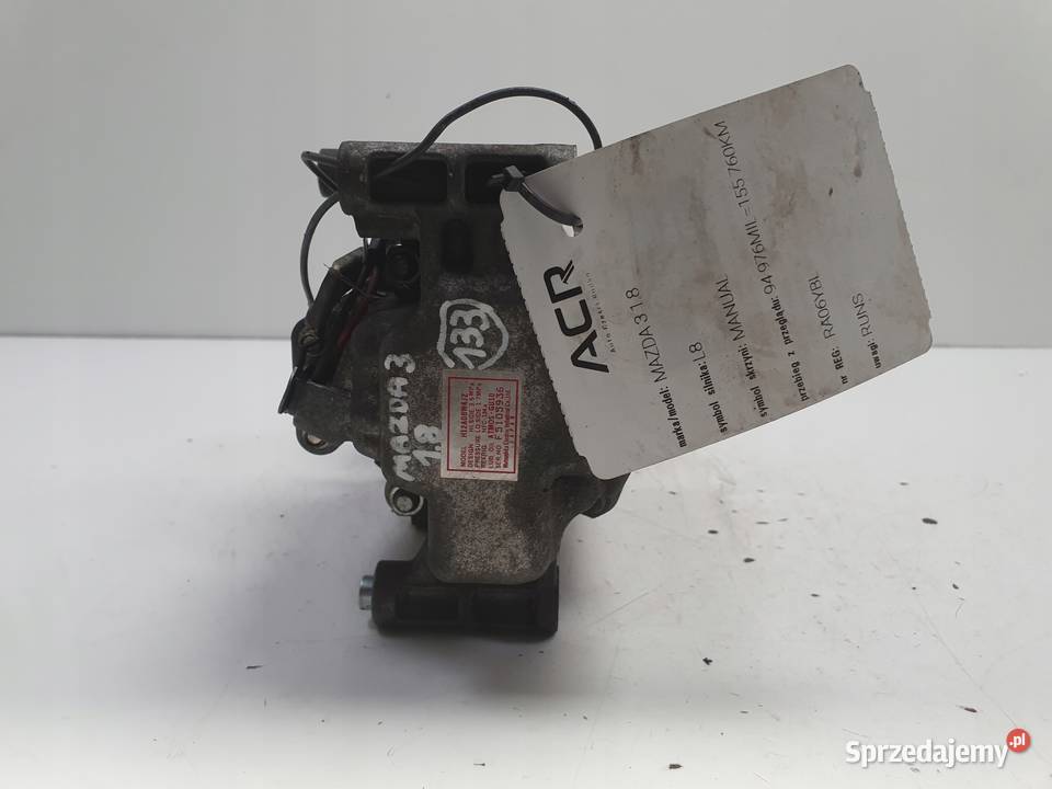 SPRĘŻARKA KLIMATYZACJI Mazda 6 18 16V pompa osobowe lubelskie Rudka sprzedam