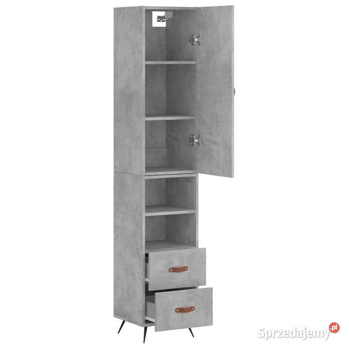 Wysoka szafka szarość betonu 345x34x180 Warszawa