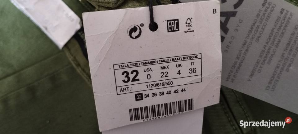 spodnie stradivarius r32 16060A skinny green Zamość