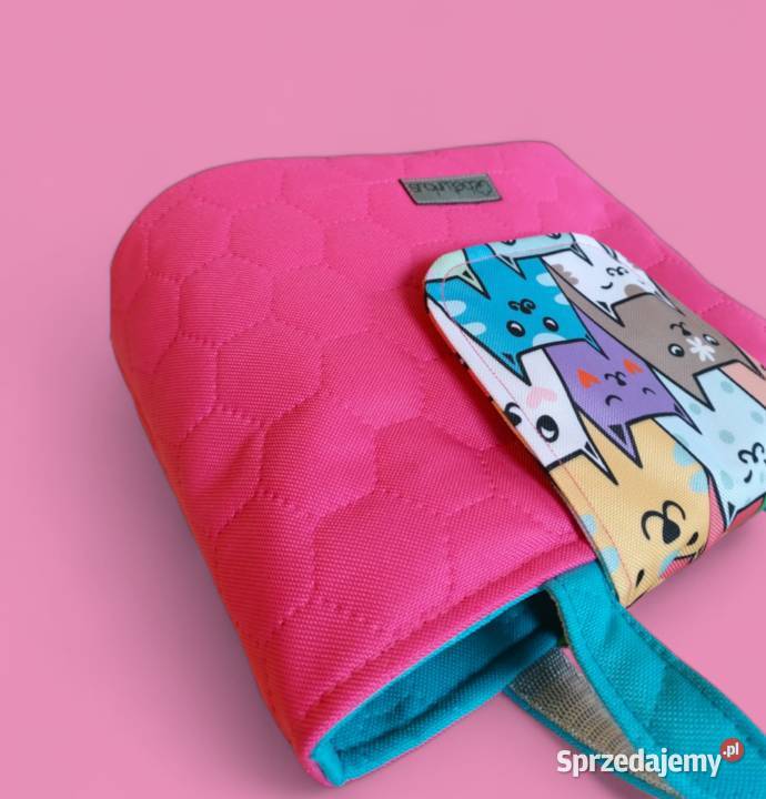 Różowa Torebka Koszyk w KOTKI handmade WYSYŁKA Kraków