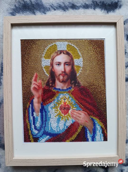 Obraz z koralików "Otwarte serce Pana Jezusa "